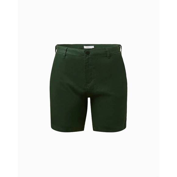 NEW ONIA men stretch linen traveler short in forest green - Picture 7 of 7
